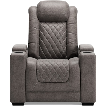 Faux Leather Power Recliner w/ Adj Headrest