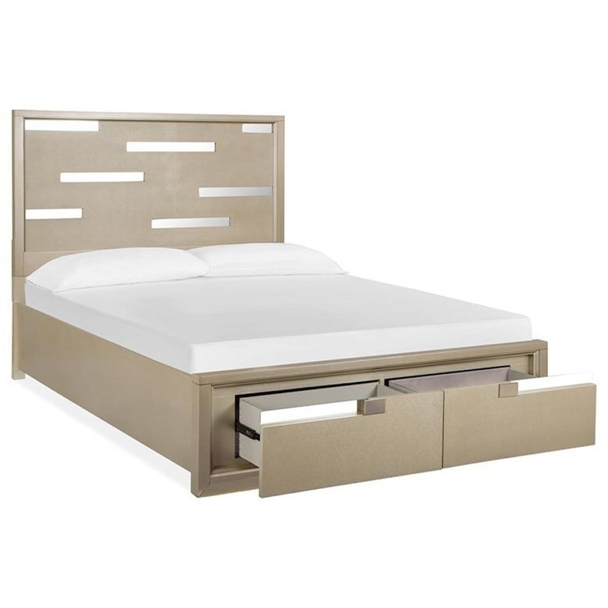 Magnussen Home Chantelle Bedroom Queen Panel Bed with Storage