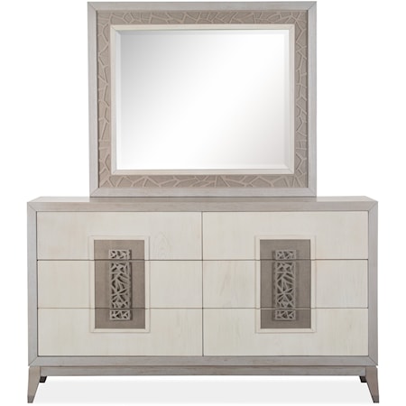 Dresser and Mirror Set