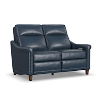 Transitional Reclining Loveseat with Power Headrest