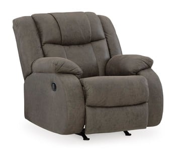 Contemporary Rocker Recliner with Pillow Armrests