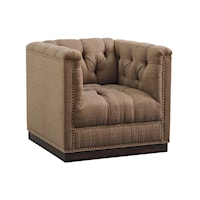 Fremont Tufted Swivel Chair with Nailheads