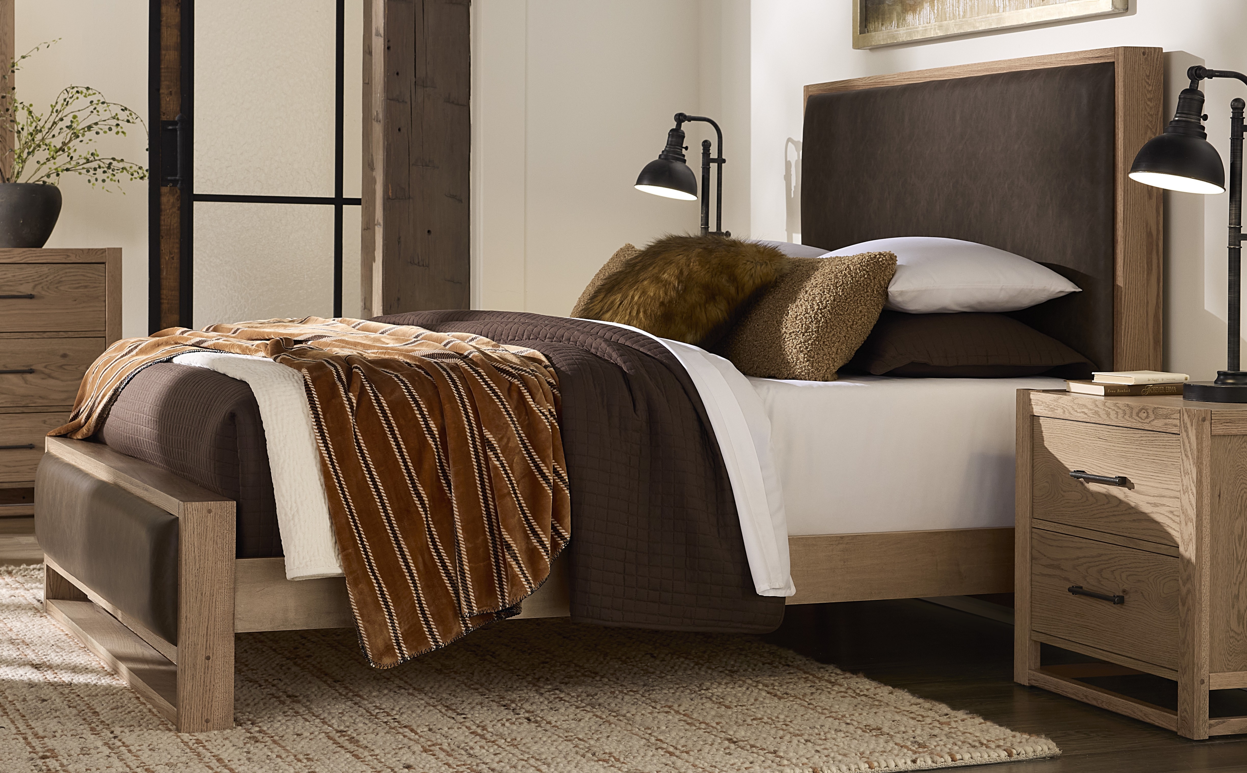 Queen Upholstered Panel Bed