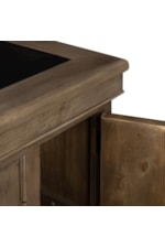 Four Hands Lifestyle Transitional Double Pedestal Large Desk with Inlaid Leather Top