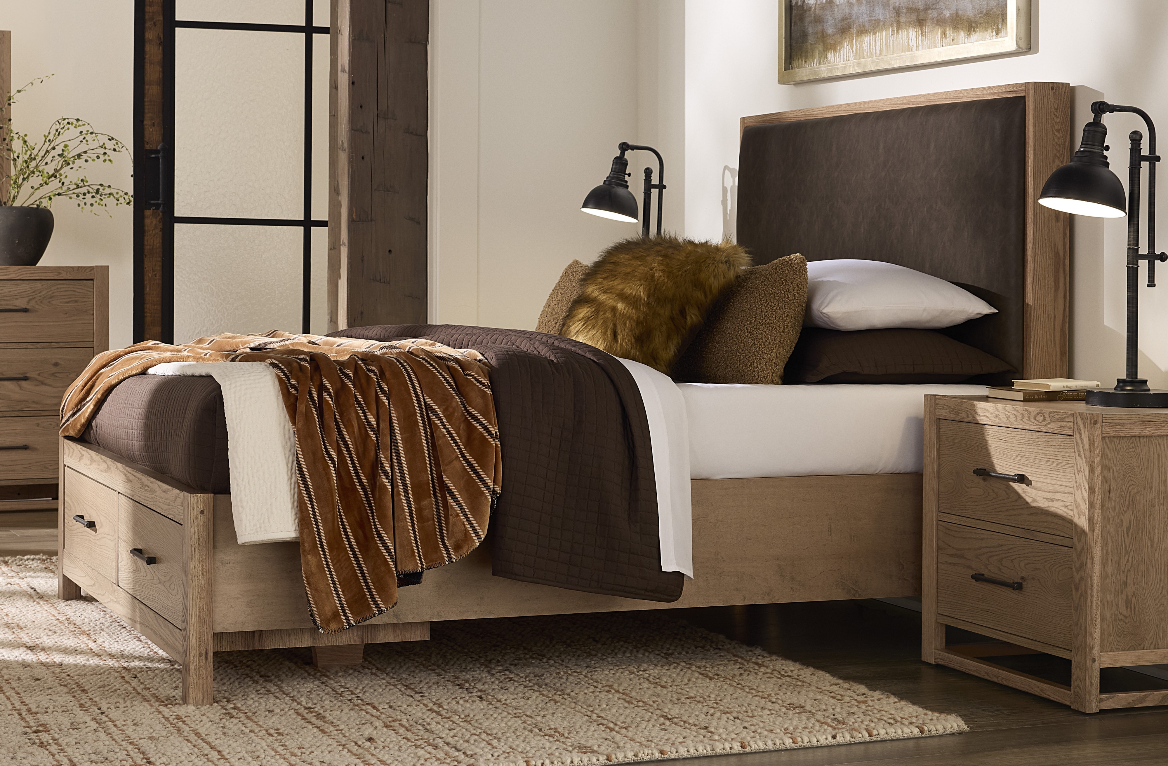 Queen Upholstered Storage Bed