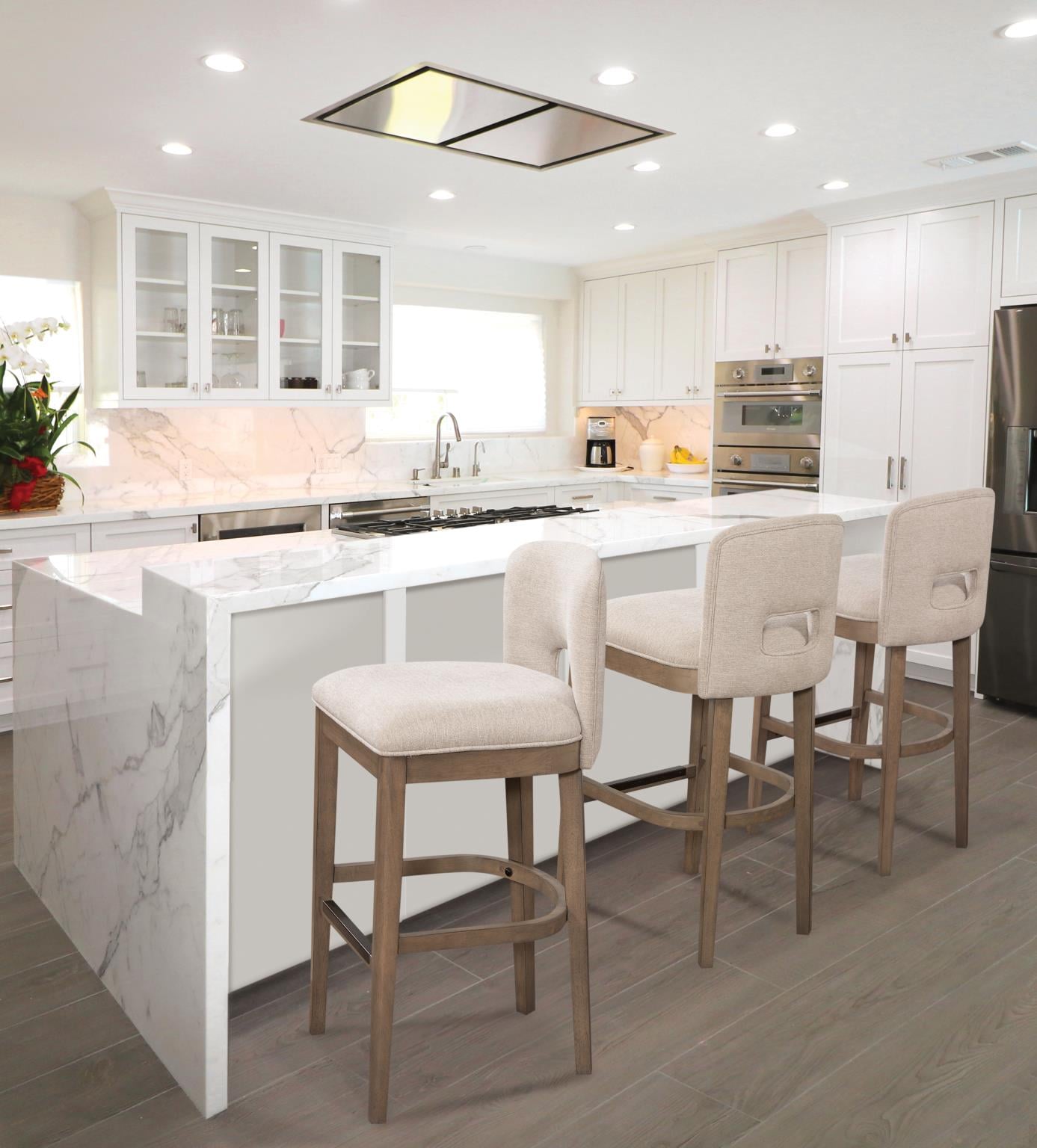 Barstool with Fabric Upholstery