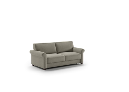 Transitional Queen Size Max Loveseat Sleeper with Rolled Arms