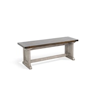 Side Bench with Wood Seat