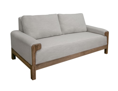 Contemporary Loveseat with Throw Pillows