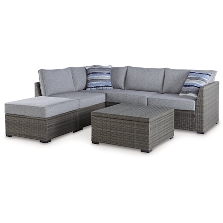 Outdoor Sectional Set with Ottoman &amp; Table
