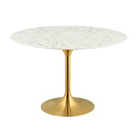 47" Round Artificial Marble Dining Table