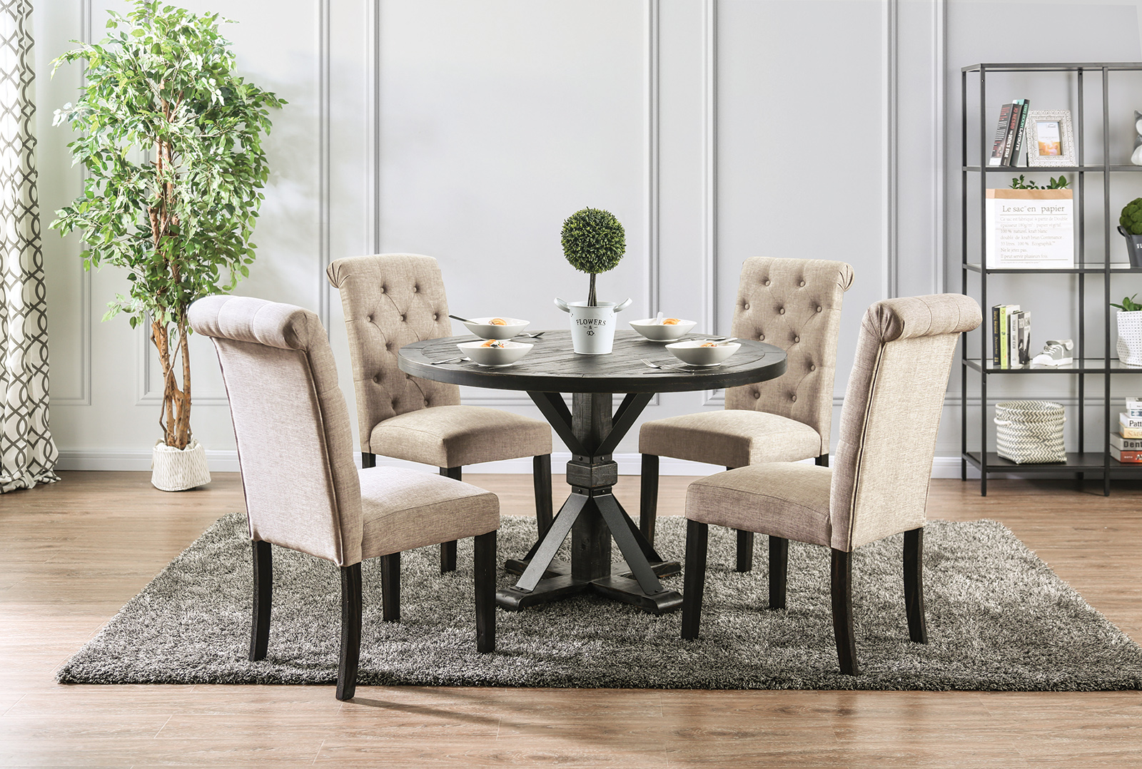 Round dining room online table with 4 chairs