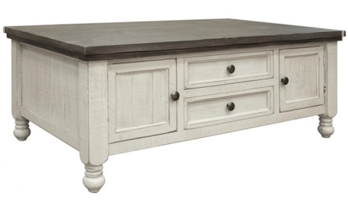 Farmhouse 2-Door Cocktail Table with 2 Drawers
