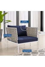 Modway Harmony 4-Piece  Sunbrella® Outdoor Patio Aluminum Seating Set