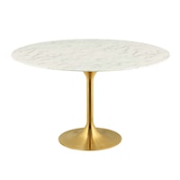 54" Round Artificial Marble Dining Table