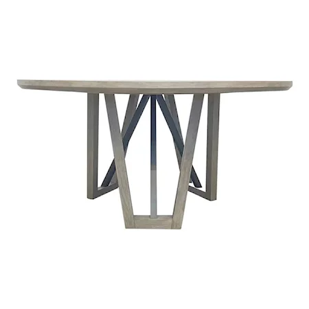 Contemporary Round 60-Inch Dining Table with Wood Base
