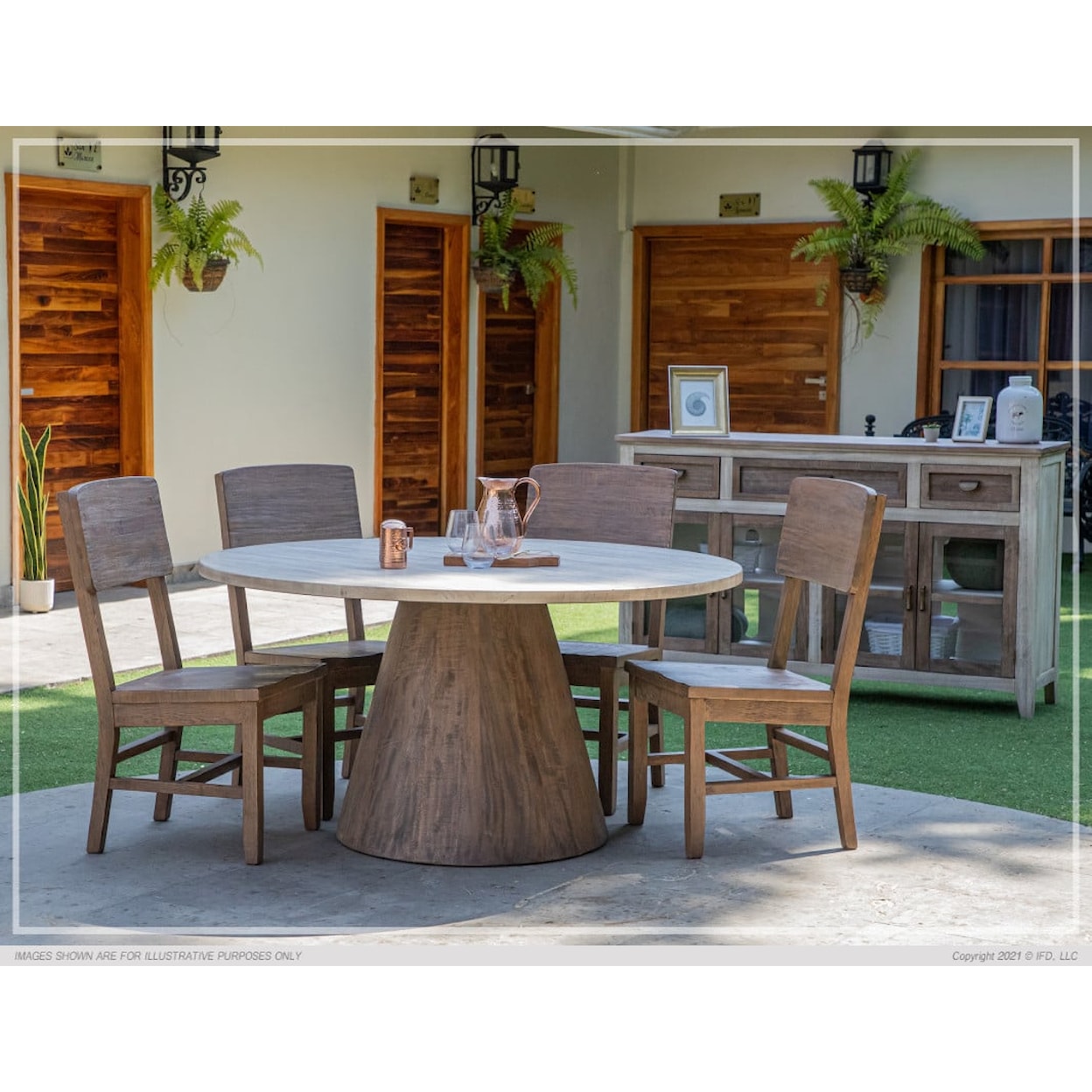 International Furniture Direct Sahara Pedestal Table