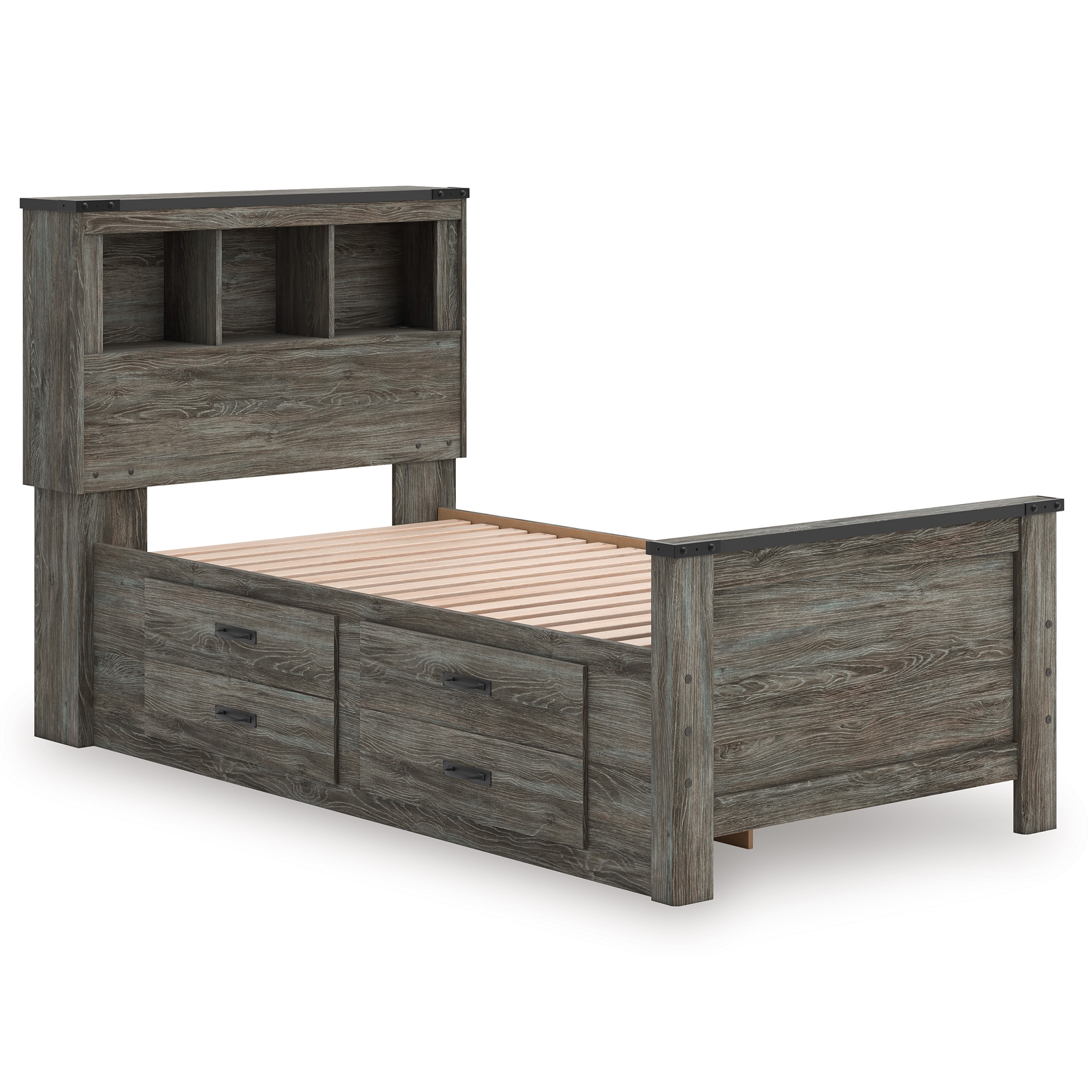 Twin Bookcase Panel Bed