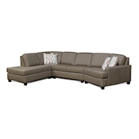 Contemporary 3-Piece Sectional with Track Arms
