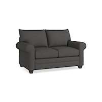 Casual Loveseat with Rolled Arms