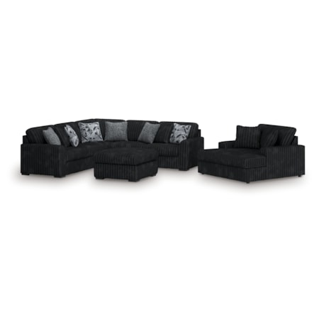 Sectional, Chaise & Oversized Accent Ottoman