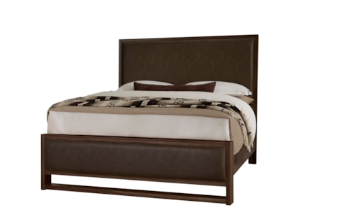 Transitional King Upholstered Panel Bed