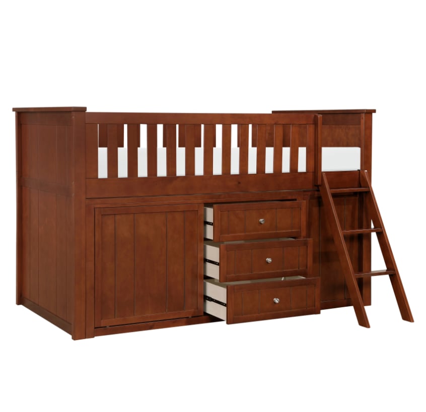 Low Loft Bunk Bed with Storage