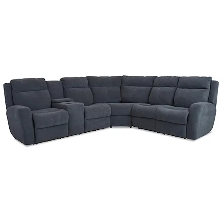 4-Seat Reclining Sectional Sofa with LAF Cupholder Console