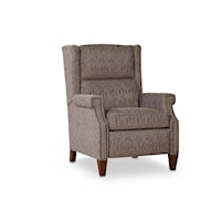 Transitional High Leg Push-Back Recliner with Wing Back