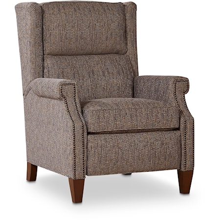 Transitional High Leg Power Recliner with Winged Back