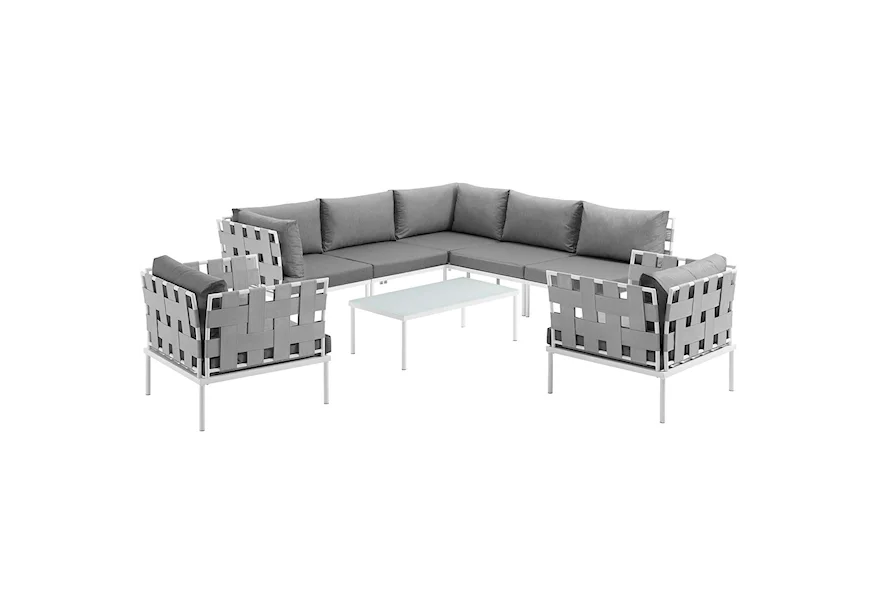 Harmony Outdoor 8 Piece Sectional Sofa Set by Modway at Value City Furniture