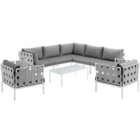 8 Piece Outdoor Patio Aluminum Sectional Sofa Set