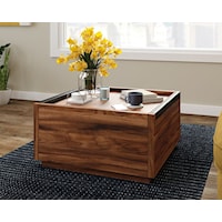 Contemporary Square Coffee Table with Drawers
