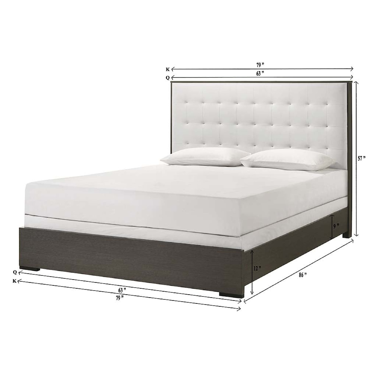 Crown Mark SHARPE Queen Upholstered Bed