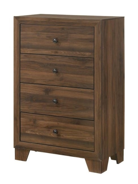 Transitional 4-Drawer Chest with Metal Hardware