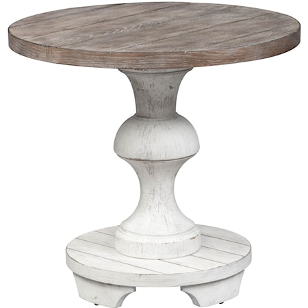 Traditional Pedestal End Table