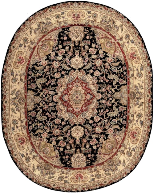 7'6" x 9'6" Oval Black Oval Rug