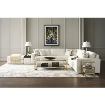 4-Piece Sectional with Tray Top Ottoman