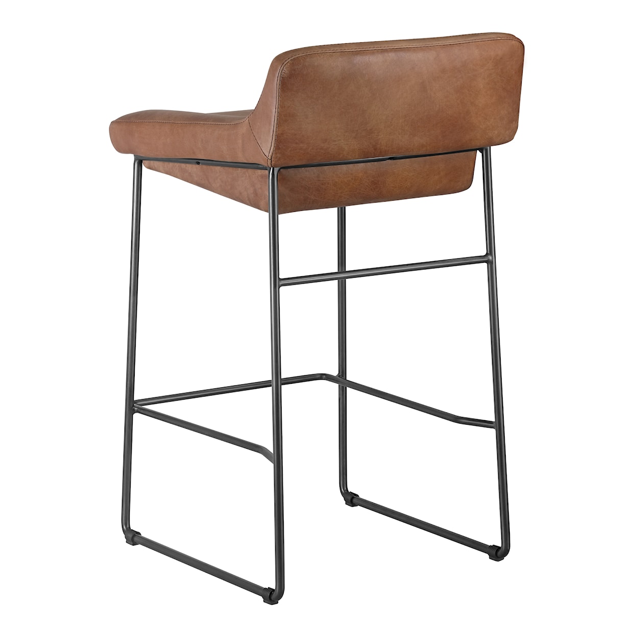 Moe's Home Collection Starlet Counter Stool Open Road Brown Leather-M2