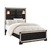 Global Furniture Blake Upholstered Full Panel Bed with Lamps