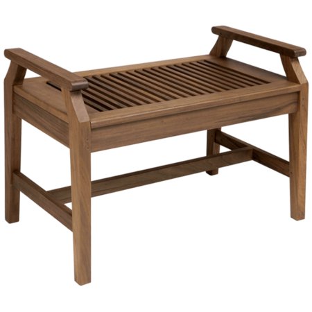 30" Solid Wood Bench w/Arms