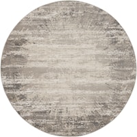 7'10"  Ivory/Grey Round Rug