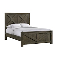 Modern Farmhouse Queen Panel Bed with X-Shape Detailing