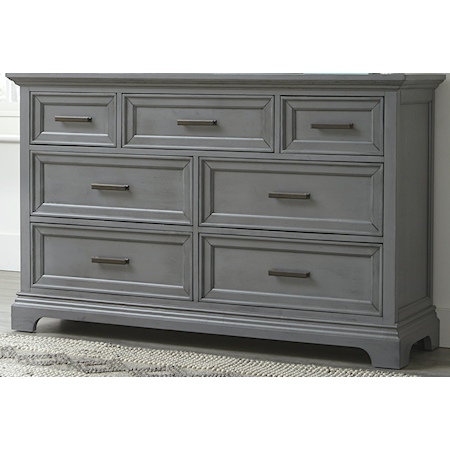 7-Drawer Dresser in Heather Gray