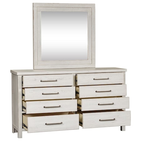 Dresser and Mirror Set