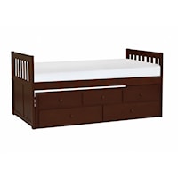 Transitional Twin/Twin Trundle Bed with 2-Drawers