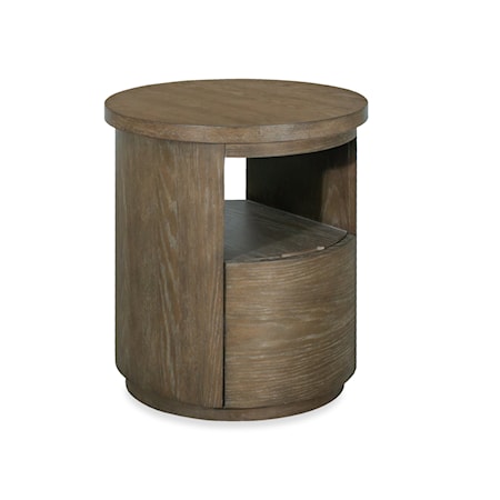 1-Drawer Round End Table