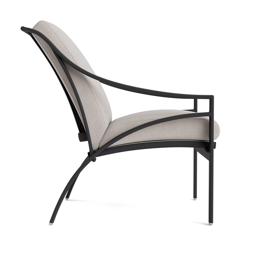 Cushioned Slope-Arm Lounge Chair