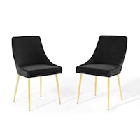 Performance Velvet Dining Chairs - Gold/Black - Set of 2