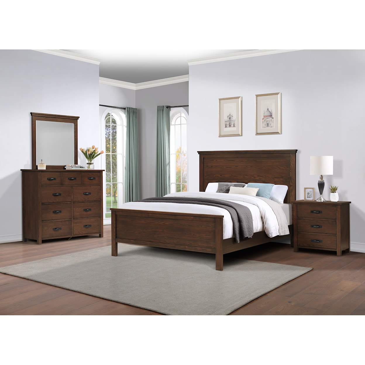 Winners Only Cumberland Bedroom Set - Cali. King Size - Dark Brown